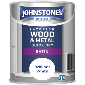 Johnstone's One Coat Quick Dry Satin Paint - Brilliant White / 0.75l by Johnstone's