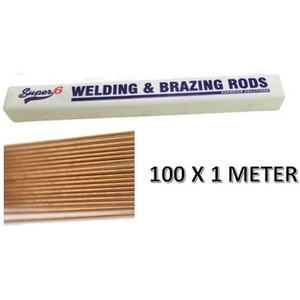 1 Mtr Mild Steel Welding Rods 1.6mm - 100 Pack Super6 - Bronze by Super6