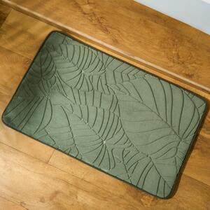 Leaf Embossed Non-Slip Bath Mat - Green by OHS