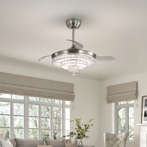 Acrylic Ceiling Fan Light with Decoration - Brushed Nickel by komore
