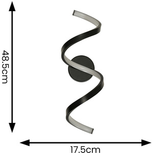 Infinity IP44 Rated Single Twist Integrated LED Wall Ceiling Light - Matte Black by ValueLights