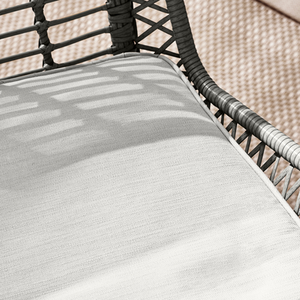 Outdoor Rattan Sofa - Lisbon Garden Sofa Chairs Table Set - Wicker and Cream - Grey by FurnitureboxUK