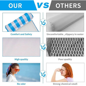 2 pcs Inflatable Water Hammock Pool Chair - blue