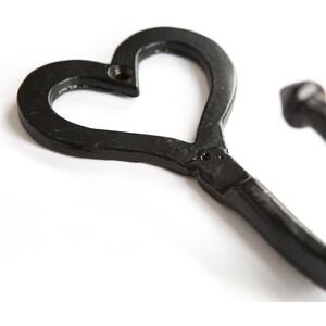 65x130mm Single Heart Hook Black - Black by Hammer and Tongs