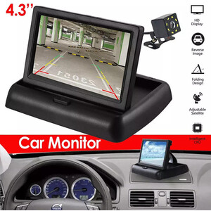 Folding Rear View Reversing Camera Kit - Black