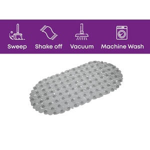 Grey Pebble Bath Mat - Clear by unbranded
