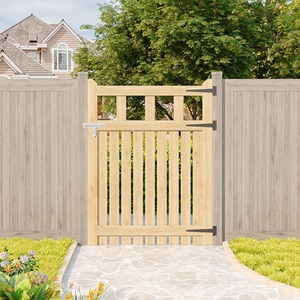 Spruce Wood Garden Fence Gate with Raised Sides by Livingandhome