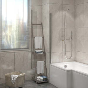 Pivot Double Panel Over Bath Shower Screen Panel Fixed - Chrome