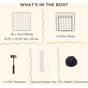 Metal Wire Pet Playpen - Black by PawHut