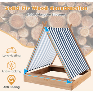 Kids Sandbox with Cover - Brown by Costway