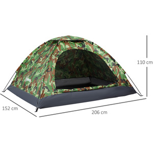Outsunny 2 Person Camping Tent - Multicoloured by Outsunny