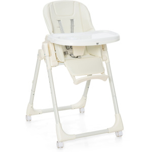 Costway Baby Folding High Chair-Beige - Beige by Costway