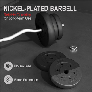 Barbell Weight Set for Strength Training - Black / 119.8cm / 25kg / 120cm by Yaheetech
