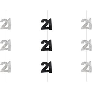 Age Hanging String - shine black and silver / 21st String by Shatchi