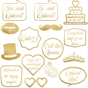 Qabool Wedding Photo Props - Gold