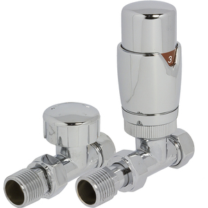 Towelrads Modern Straight TRV & Lockshield Set by Towelrads