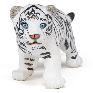 PAPO Wild Animal Kingdom White Tiger Cub Toy Figure - Black by PAPO
