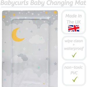 Baby Changing Mat - Yellow Moon and Stars / Yellow Moon and Stars by Babycurls