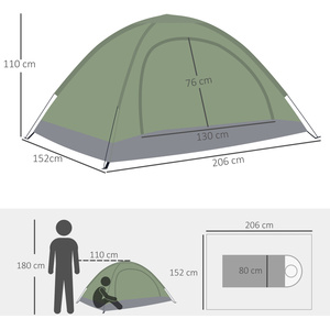 Outsunny 2 Person Camping Tent by Outsunny