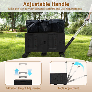 Collapsible Wagon Cart Foldable Utility Cart by Costway