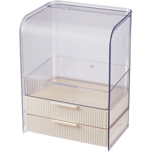 Clear Desktop Makeup Organiser with Two Drawers by komore