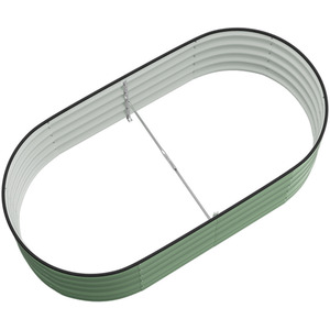 Silver Galvanized Steel Oval Raised Garden Bed by Livingandhome