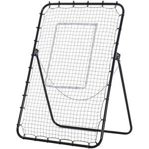 HOMCOM Foldable Football Rebounder Net Adjustable Angles - Black by HOMCOM