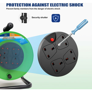 4 Gang Cable Reel - Green / 50m by ExtraStar