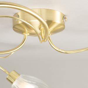 Cora 3 Light Tangle Flush Bathroom Ceiling Light - Satin Brass by Litecraft