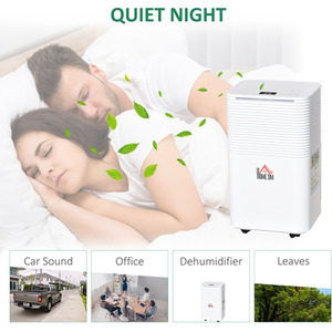 HOMCOM 10L per Day Quiet Dehumidifier for Home Laundry - White by HOMCOM