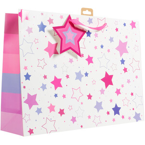 Starry XL Shopper Gift Bag - Pink