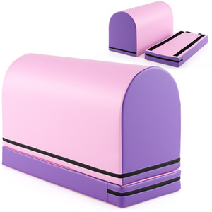 Mailbox Tumbling Mat Gymnastics Vaulting Box - Purple & Pink by Costway