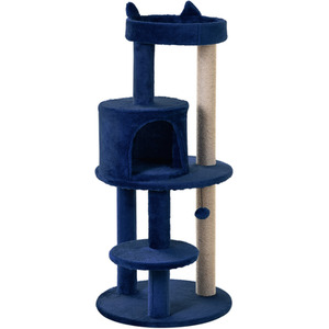 Pawhut 3 Tier Deluxe Cat Activity Tree - Blue by Pawhut