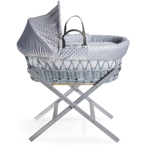 Wooden Folding Moses Basket Stand - Grey by Clair de Lune