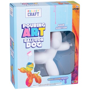 Pouring Art Balloon Dog - White