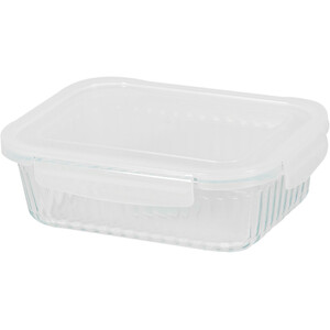 Rectangle Glass Crisper with Plastic Lid - Clear