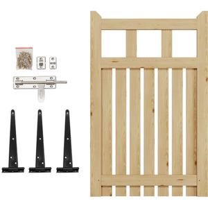 Spruce Wood Garden Fence Gate with Raised Sides by Livingandhome