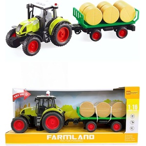 2Pcs Farm Tractor Toy Truck Set - Multicolour / Tractor and Hay Barrells by Big Daddy