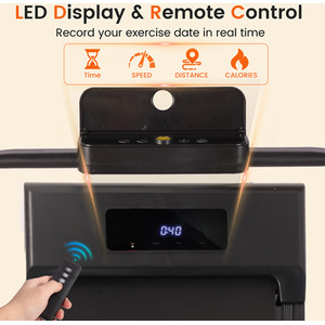 2 in 1 Foldable Home Fitness Walking Running Treadmill With Handrail - Grey