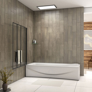 Black Framed Folding Bath Screen by AicaBathroom