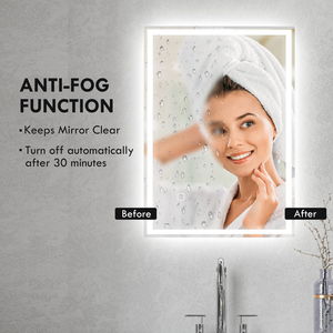 HOMCOM LED Bathroom Mirror with Lights Dimmable Touch Switch Hardwired - Silver by HOMCOM