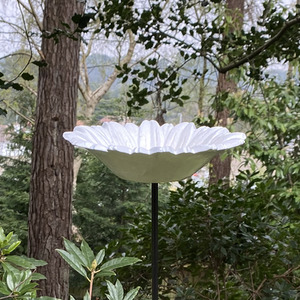 Cast Iron Daisy Bird Feeder - White by Selections