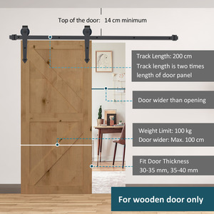 HOMCOM Sliding Barn Wood Door Kits - Brown by HOMCOM