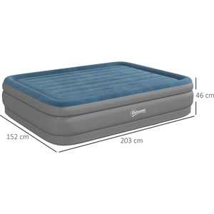 Outsunny Inflatable Queen Air Bed with Electric Pump - Blue by Outsunny