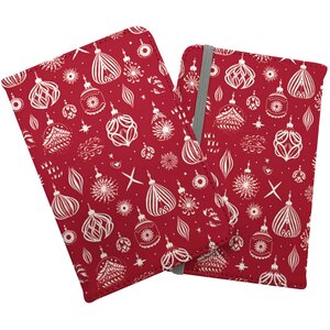 Red Christmas Decorations Pattern Passport Cover - Red by Warren Reed - Designer