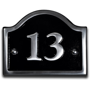 Aluminium Bridge House Number 13 - Black by The House Nameplate Company