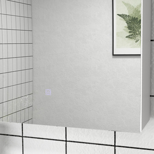 kleankin LED Lighted Wall Mounted Bathroom Mirror Cabinet with Shelf USB - High gloss by kleankin