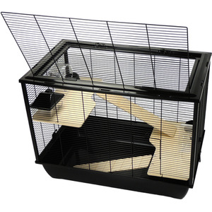 The Langham Black Tall Cage with Two Floors - Black by Little Friends