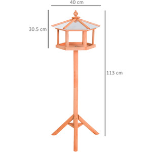 Bird Stand Feeder Table Feeding Station - Natural by Pawhut