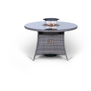 Arizona Fire Pit Round Rattan Patio Dining Set - Grey / 4 by Giardino